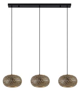 Lampa Wisząca Lindby, Nerys, ściemnialny, drewniany, kuchnia, drewno