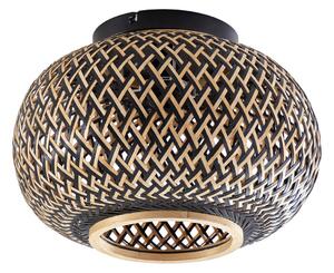 Lampa Sufitowa Lindby, Nerys, ściemnialny, drewniany, salon, drewno