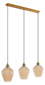 Lampa Wisząca Lindby, Drakar, ściemnialny, beżowy, kuchnia, szkło, vintage