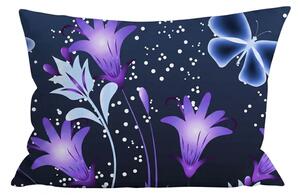 Poszewka na poduszkę z mikrofibry VIOLET BUTTERFLY 50x70 cm, ciemnoniebieski