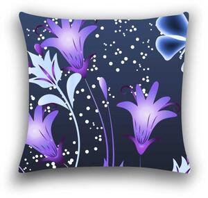 Poszewka na poduszkę z mikrofibry VIOLET BUTTERFLY 45x45 cm, ciemnoniebieski