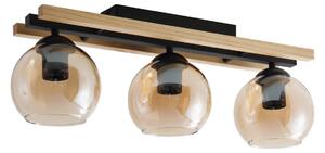 Lampa Sufitowa Lindby, Enrique, ściemnialny, czarny, jadalnia, drewno, nowoczesny