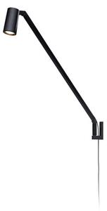 Lampa Ścienna Nemo Lighting, ściemnialny, czarny, salon, aluminium