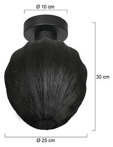 Mexlite Lampa sufitowa Bloeba, możliwość ściemniania, czarny, salon / jadalnia, tkanina / materiał / jedwab