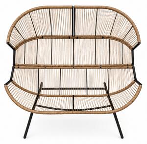 Ogrodowa sofa AURELO dwuosobowa 146 cm, brązowa