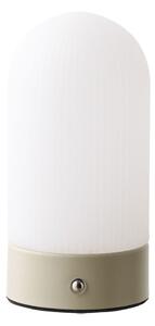 Biało-szarobrązowa metalowa lampa stołowa z plastikowym kloszem (wysokość 18 cm) Ashford – House Nordic