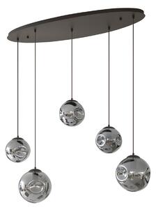 Lampa Wisząca Lindby, Valentina, ściemnialny, szary, salon, szkło, design