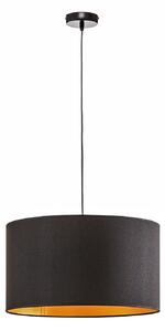 Lampa Wisząca Euluna, Roller, ściemnialny, czarny, salon, tkanina | tekstylia, nowoczesny