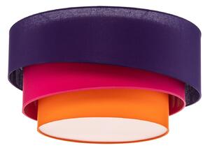 Lampa Sufitowa Euluna, Trio Max, ściemnialny, fioletowy, salon, tkanina | tekstylia, nowoczesny