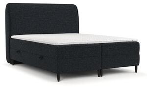 Czarne łóżko boxspring ze schowkiem 140x200 cm Melba – Maison de Rêve