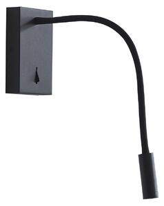 Lampa Ścienna Lucande, Hetti, czarny, sypialnia, metal