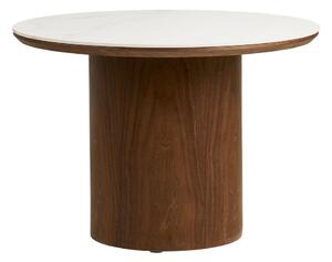Okrągły stolik z ceramicznym blatem w ciemnym naturalnym kolorze ø 60 cm Noli – House Nordic