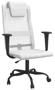 Białe krzesło biurowe z ekoskóry - Manresa 4X