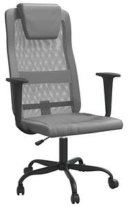 Szare krzesło biurowe z ekoskóry - Manresa 5X