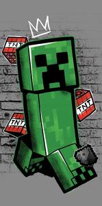 Zielono-szary bawełniany ręcznik dziecięcy 70x140 cm Minecraft "Metro Art Creeper" – Jerry Fabrics