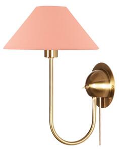 Lampa Ścienna Globen Lighting, pudrowy róż, salon, tkanina | tekstylia
