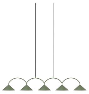 Lampa Wisząca Globen Lighting, CURVE 5, ściemnialny, zielony, salon, metal, vintage