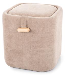 Beżowy taboret NAP z miejscem do przechowywania 37x37 cm