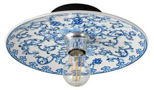 Lampa Ścienna Lucande, Faelira, ściemnialny, niebieski, salon, ceramika, vintage