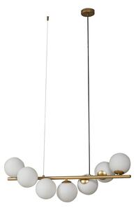 Lampa Wisząca Lucande, Isandro, ściemnialny, złoty | mosiężny, jadalnia, szkło, design