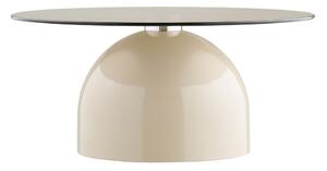 Beżowy okrągły stolik ze szklanym blatem ø 70 cm Ravello – House Nordic
