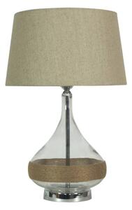 Lampa stołowa beżowe płótno 40x62cm Eco 41-21502, szklana lampa