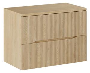 Szafka pod umywalkę 80 cm ryflowana dąb (set-nc b cremona 80cm), dwie szulfady