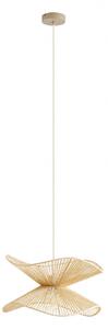Lampa Wisząca Lindby, Valdorin, ściemnialny, beżowy, sypialnia, papier | karton, nowoczesny