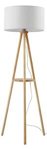 Lampa Podłogowa Lindby, Adamio, biały, salon, tkanina | tekstylia, dworkowy | rustykalny