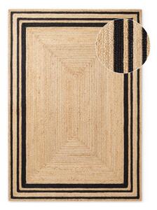 Czarno-naturalny ręcznie tkany dwustronny dywan z juty 120x170 cm Jutta – Hanse Home