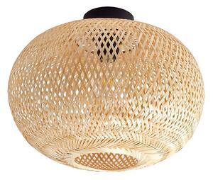 Lampa Sufitowa Lindby, Kessia, ściemnialny, drewniany, jadalnia, bambus, dworkowy | rustykalny