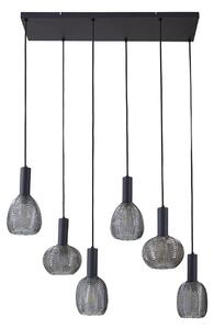 Lampa Wisząca Lindby, Tolli, ściemnialny, szary, salon, szkło, nowoczesny