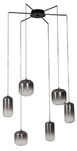 Lampa Wisząca Lucande, Avelina, szary, salon, szkło, nowoczesny