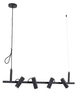 Lampa Wisząca Lucande, Lysias, ściemnialny, czarny, jadalnia, metal, nowoczesny