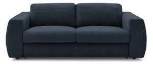 Ciemnoniebieska rozkładana sofa do spania z tkaniny szenilowej 220 cm Hugo – Bobochic Paris