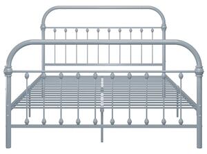 Szare metalowe łóżko w stylu loftowym 160x200 cm - Asal