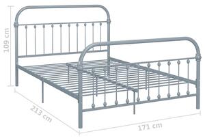Szare metalowe łóżko w stylu loftowym 160x200 cm - Asal