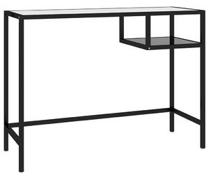 Czarne loftowe szklane biurko z półką 100 cm - Operys