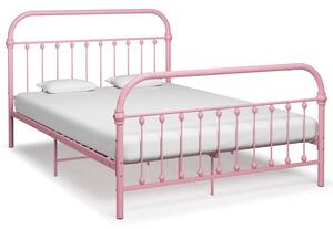 Różowe metalowe łóżko w stylu loft 180x200 cm - Asal