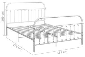 Białe minimalistyczne łóżko metalowe 120 x 200 cm - Asal