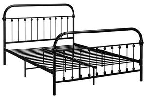 Czarne minimalistyczne łóżko metalowe 180x200 cm - Asal