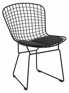 Czarne metalowe ażurowe krzesło loftowe - Alios 3X