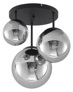 Lampa Sufitowa Lindby, Teeja, ściemnialny, szary, salon, szkło, nowoczesny