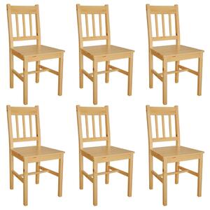 Krzesła stołowe, 6 szt., drewno sosnowe