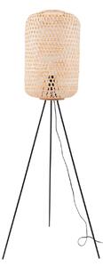 Lampa Podłogowa Lucande, Jorick, drewniany, salon, bambus, dworkowy | rustykalny