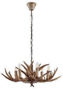 Lampa Wisząca Lindby, Tejask, ściemnialny, brąz rdzawy, salon, tworzywo sztuczne, dworkowy | rustykalny