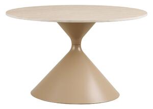 Beżowy okrągły stolik z ceramicznym blatem ø 70 cm Annecy – House Nordic