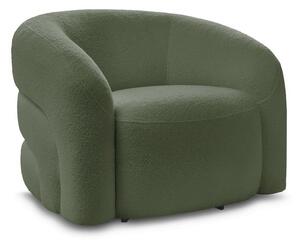 Zielony obrotowy fotel z materiału bouclé Elina – Bobochic Paris