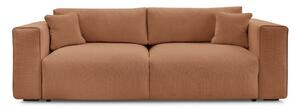 Pomarańczowa rozkładana sofa ze schowkiem 265 cm Ezechiel – Bobochic Paris