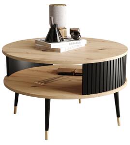 Okrągły nowoczesny stolik kawowy dąb artisan - Nolvex 3X